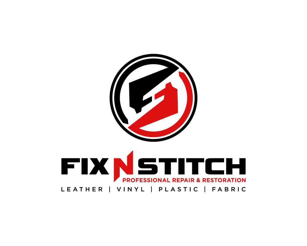 fixnstitch, logo, leather repair, vinyl repair, plastic, repair, fabric repair